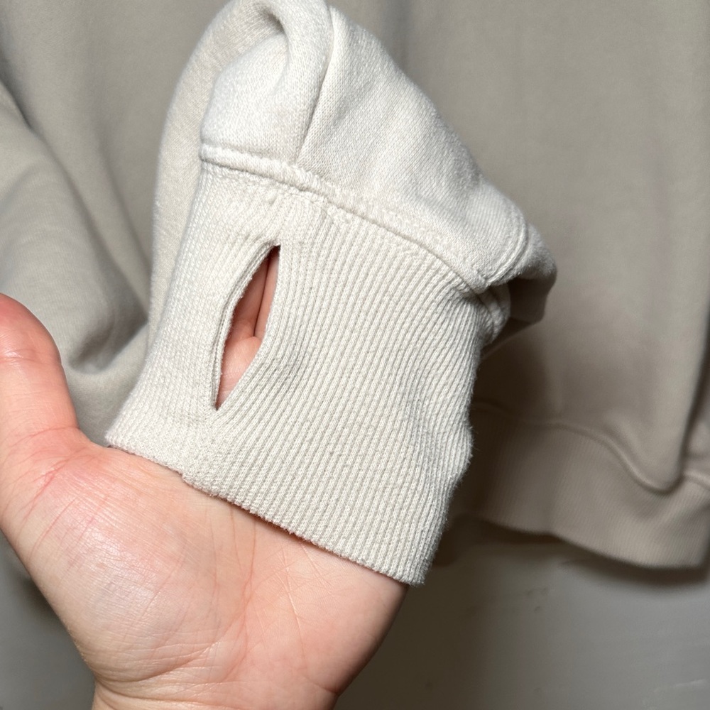 Offline by Aerie Beige Cloud Fleece Cropped Crewneck Sweatshirt - Picture 5 of 9